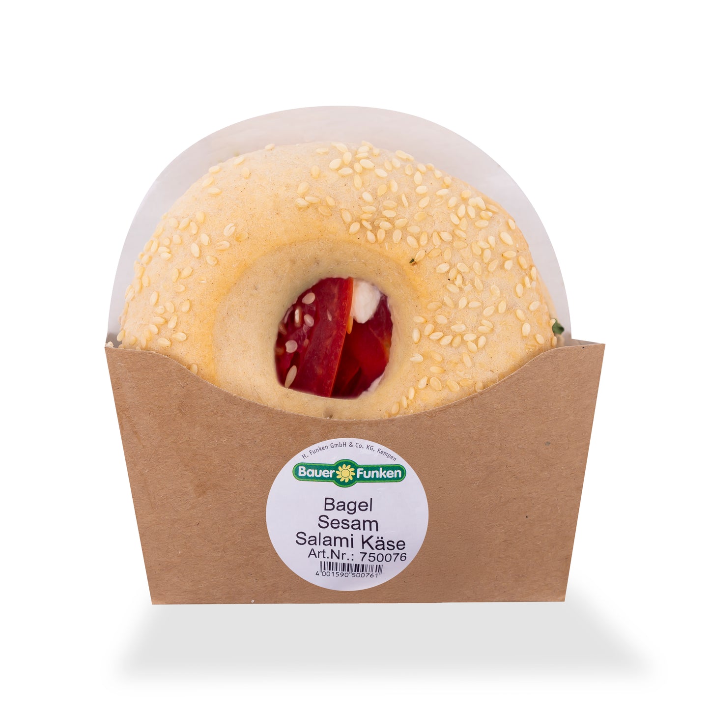 Bauer Funken Sesam Bagel Salami Käse 220g