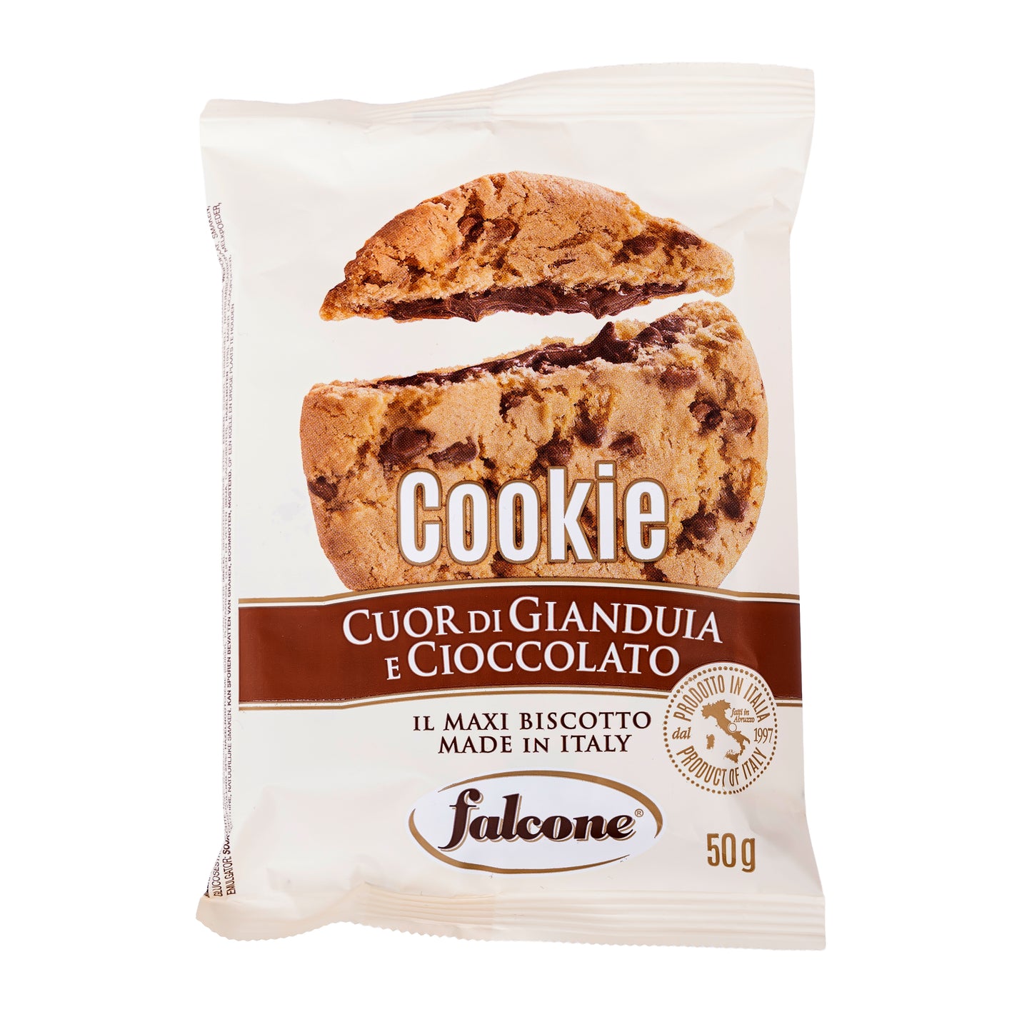 Falcone Cookie Cuor di Gianduia E Cioccolato 50g