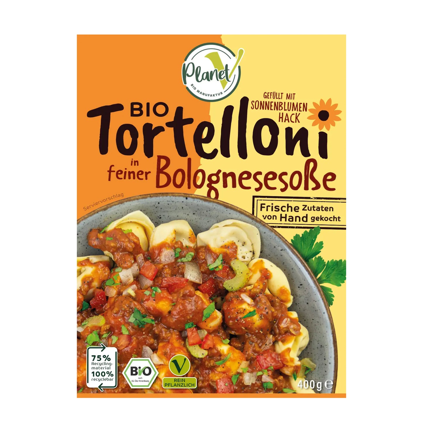 PlanetV Tortelloni mit Bolognese (Bio) 400g