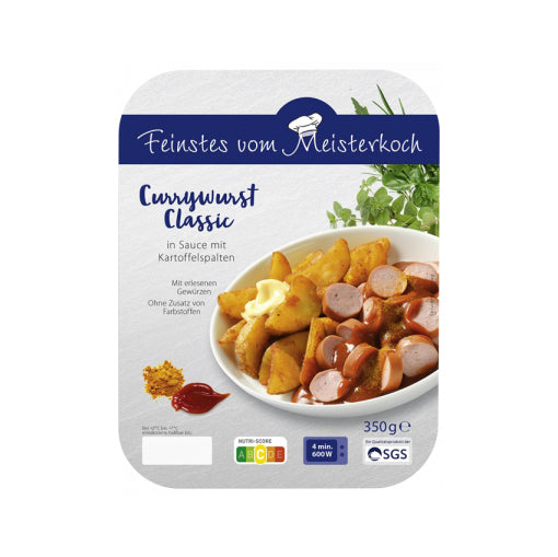 Trend Meal Currywurst Classic mit Sauce und Kartoffelspalten 350g